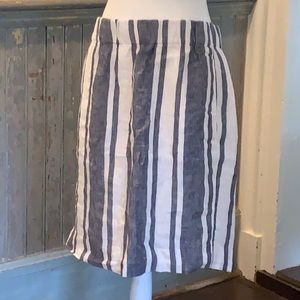 Linen J-crew striped skirt